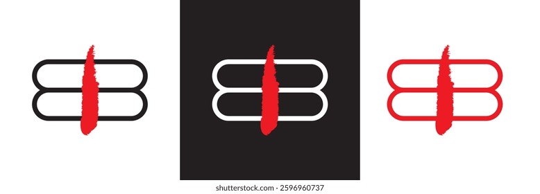 Shiva Mahadev Red Tilak icon.  Maha Shivratri Hindu Festival . Vector illustration. isolated on white and black background. EPS 10