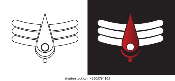 shiva Mahadev tilak icon on white background.