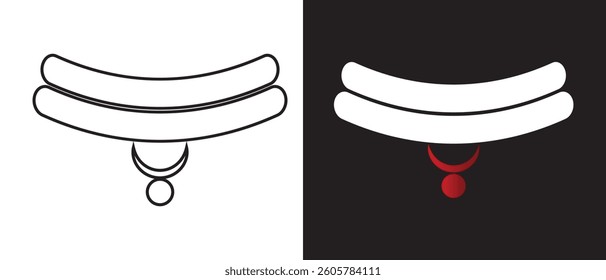 shiva Mahadev tilak icon on white background.