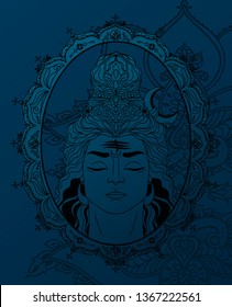 Shiva in the night, can be used as greeting card for Maha Shivratria, vector illustration
