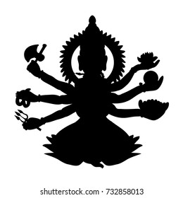 Shiva silhouette traditional religion spirituality. Vector illustration.
