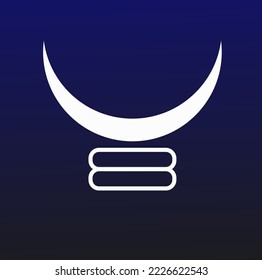 Shiva tilak and Half moon vector icon.