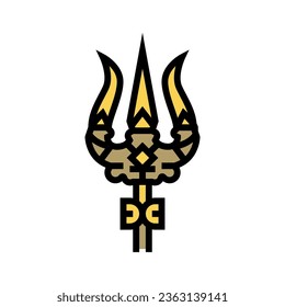 shiva trident trishul color icon vector. shiva trident trishul sign. isolated symbol illustration