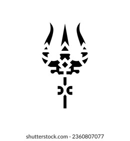 shiva trident trishul glyph icon vector. shiva trident trishul sign. isolated symbol illustration