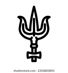 shiva trident trishul line icon vector. shiva trident trishul sign. isolated contour symbol black illustration