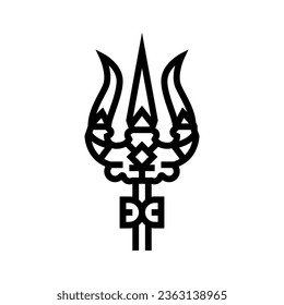 shiva trident trishul line icon vector. shiva trident trishul sign. isolated contour symbol black illustration