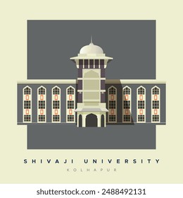 Shivaji University Building, Kolhapur - Maharashtra - Stock Illustration as EPS 10 File