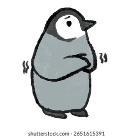 Pinguim do bebê tremendo no frio - Ilustração