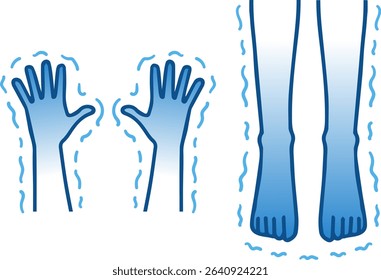 Shivering Cold Blue Hands and Feet