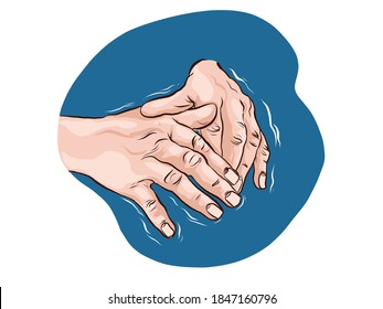 Shivering in the hands of the symptoms of various mental disorders, panic, fear, parkenson's disease. flat vector illustration isolated on white background stock illustration