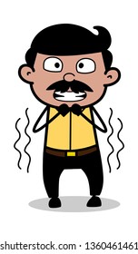 Shivering - Indian Cartoon Man Father Vector Illustration