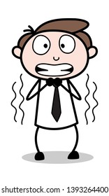 Shivering - Office Businessman Employee Cartoon Vector Illustration﻿