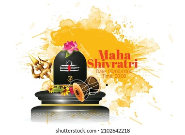 Shivratri With Lingam And Floral Decoration, Om Namah Shivaya, Stylish Text In Hindi Shivratri And Har Har Mahadev 