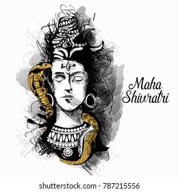 Shivratri Sketch Vector Background