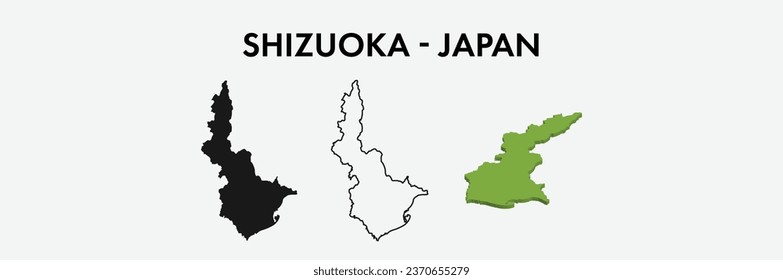 Shizuoka japan city map set vector illustration design isolated on white background. Concept of travel and geography.