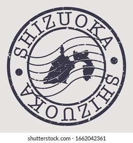 Shizuoka, Japan Stamp Postal. A Map Silhouette Seal. Passport Round Design. Vector Icon Design Retro Travel.