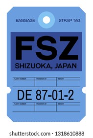 Shizuoka realistically looking airport luggage tag