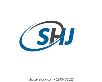 Letra SHJ diseño creativo elegante del logo de swoosh