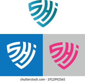 Carta SHJ Diseño de logotipo de Monograma creativo