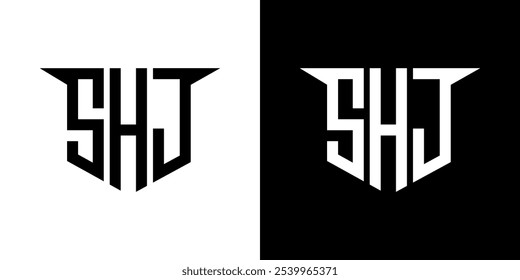 SHJ letter logo design with white background in illustrator, vector logo modern alphabet font overlap style, calligraphy designs for logo, Poster, Invitation, etc.