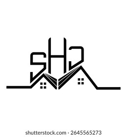 Diseño del logotipo de SHJ Real State, logotipo simple y moderno de SHJ. Diseño de alfabeto lujoso de SHJ  