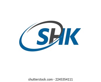 Letra SHK diseño creativo elegante del logo de swoosh