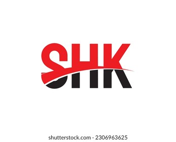 Letra SHK Ilustración del vector de diseño del logotipo inicial
