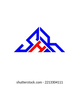 SHK letter logo creative design with vector graphic, SHK simple and modern logo in triangle shape.