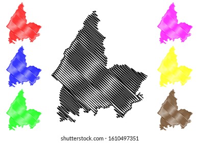 Shkoder County (Republic of Albania) map vector illustration, scribble sketch Shkoder map