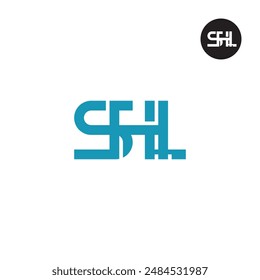 Diseño de monograma de letra de logotipo SHL
