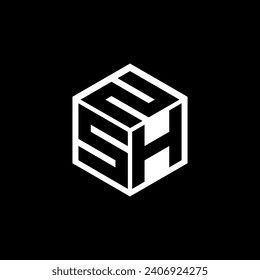 SHN letter logo design with black background in illustrator. Vector logo, calligraphy designs for logo, Poster, Invitation, etc.