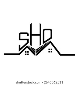 SHO Real State logo design, SHO simple and modern logo. SHO luxurious alphabet design  
