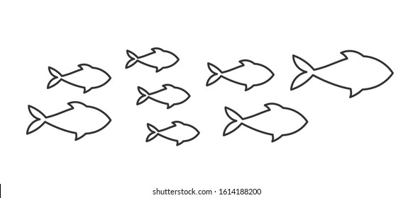 Shoal Fish Vector Illustration Stock Vector (Royalty Free) 1614188200 ...