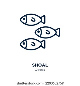 shoal icon from animals collection. Thin linear shoal, simple, water outline icon isolated on white background. Line vector shoal sign, symbol for web and mobile