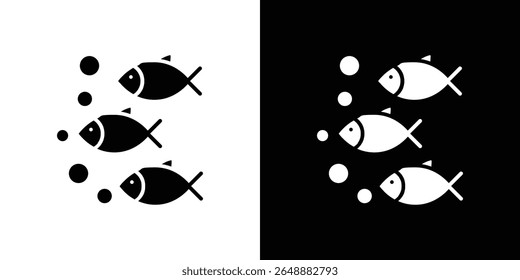 Shoal icon of a flat style vector