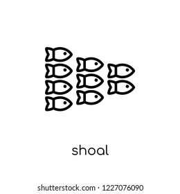 Shoal icon. Trendy modern flat linear vector Shoal icon on white background from thin line animals collection, editable outline stroke vector illustration
