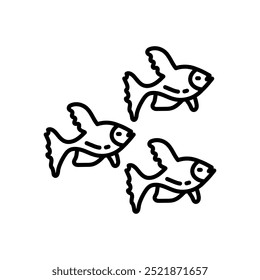 Ícone de Contorno Shoal, ilustração Vetor