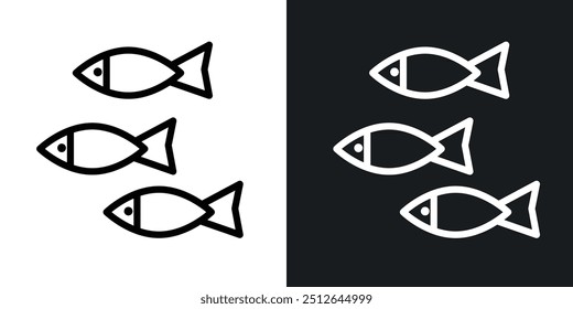 Shoal outlined icon vector collection.