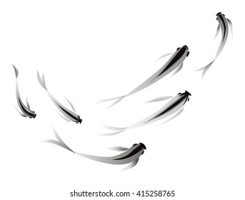 Shoal of small fish. vector art