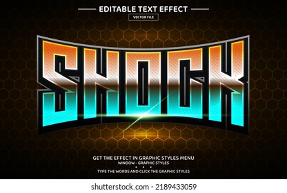 Shock 3D editable text effect template