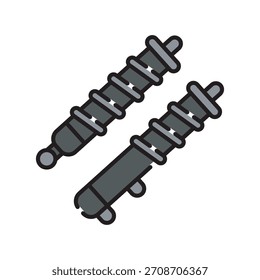 Icono de línea negra del amortiguador. Elemento aislado de Vector. Trazo editable