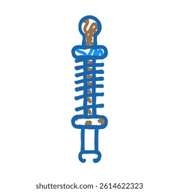 shock absorber car mechanic doodle icon sketch vector. shock absorber car mechanic sign. isolated symbol illustration