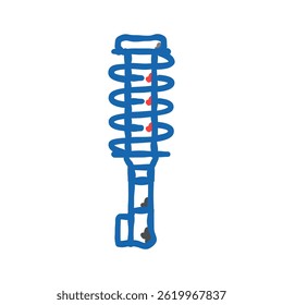 shock absorber car mechanic doodle icon sketch vector. shock absorber car mechanic sign. isolated symbol illustration