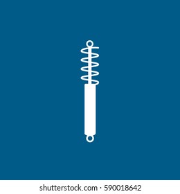Shock Absorber Flat Icon On Blue Background