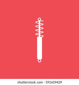 Shock Absorber Flat Icon On Red Background