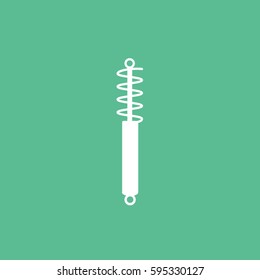 Shock Absorber Flat Icon On Green Background