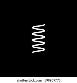 Shock Absorber Flat Icon On Black Background