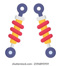Shock Absorber Icon in Flat Color Style. Simple Flat Icon Vector. Simple Vector Design