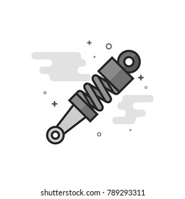 Shock absorber icon in flat outlined grayscale style. Vector illustration.