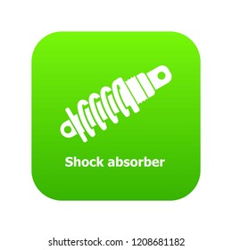 Shock absorber icon green vector isolated on white background